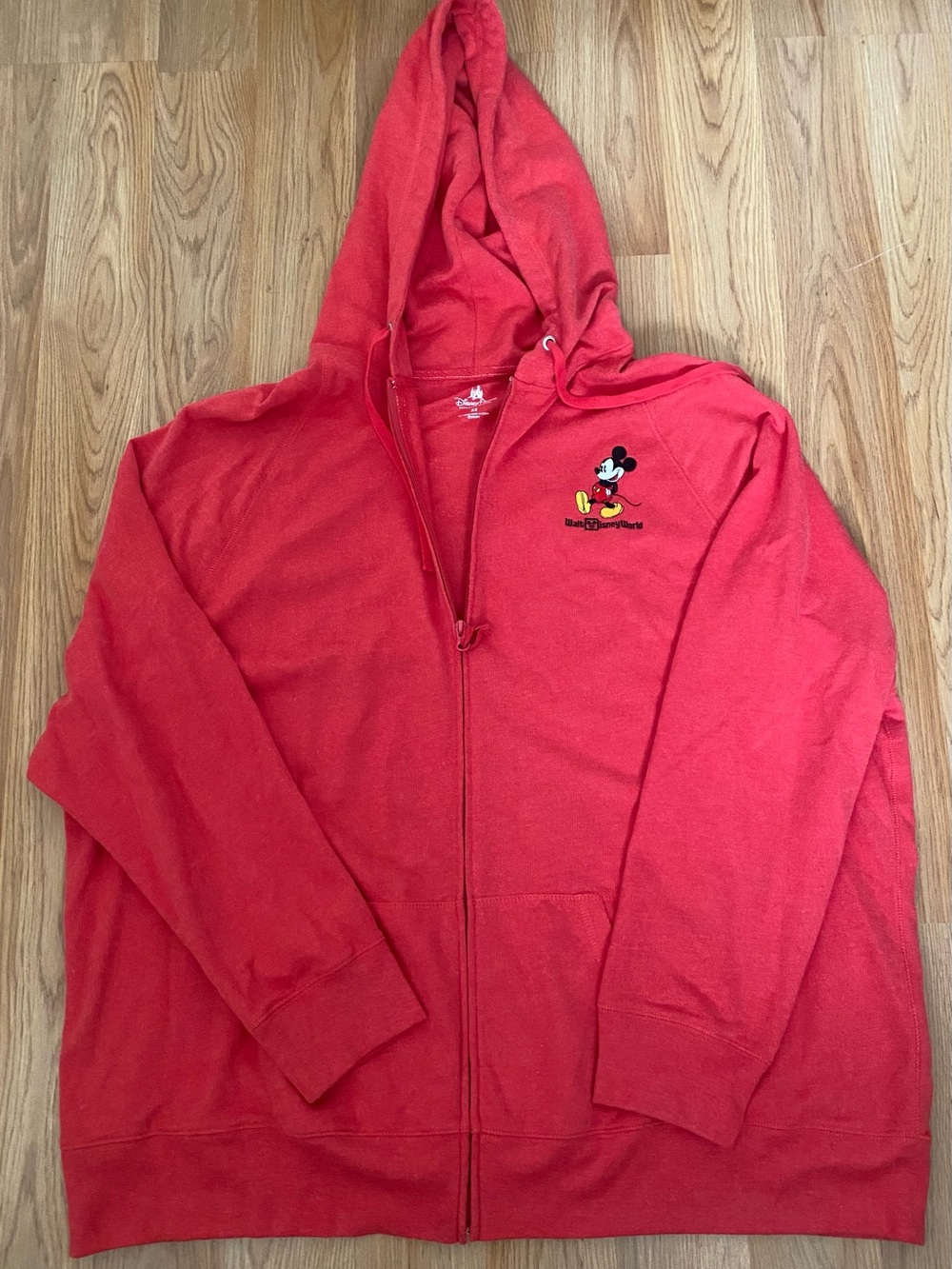 Vintage 80s Disney Parks Red Mickey Mouse Zip Hoodie 3X